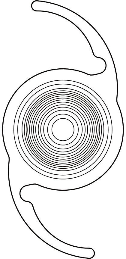 Front view of an intraocular lens
