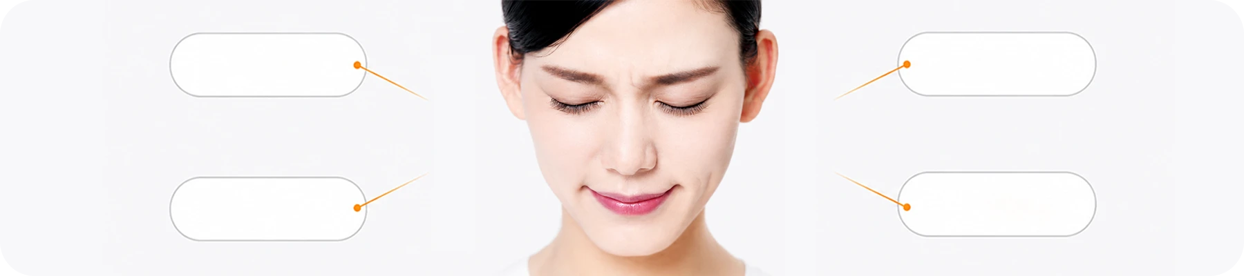 Person showing four common dry eye symptoms